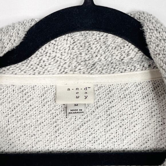 A New Day Medium M Heather Gray Boucle Textured Cowl Neck Sweater Cozy Casual - Picture 7 of 8